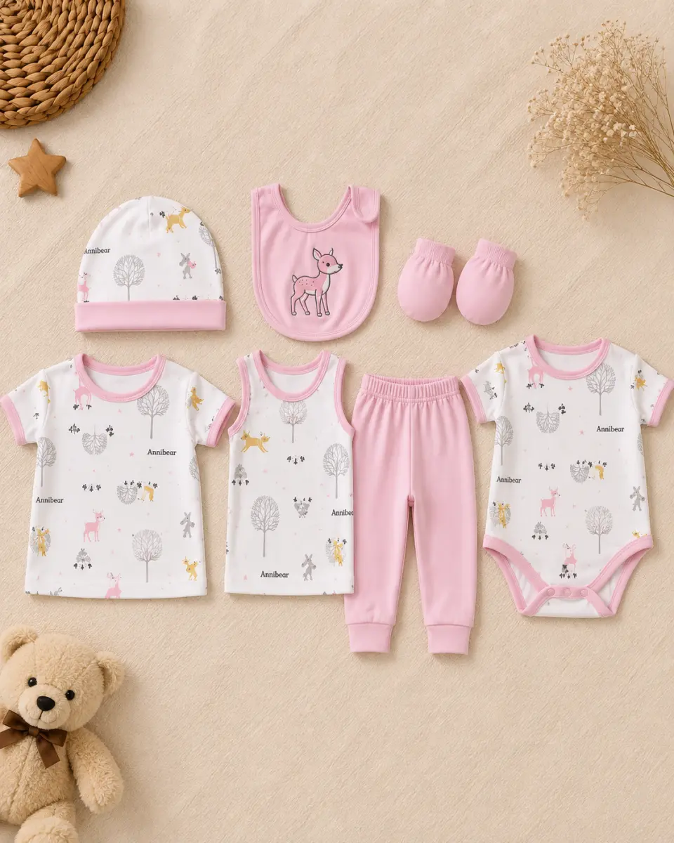 Baby Essentials Gift Set – 7 Piece Newborn Clothing Set